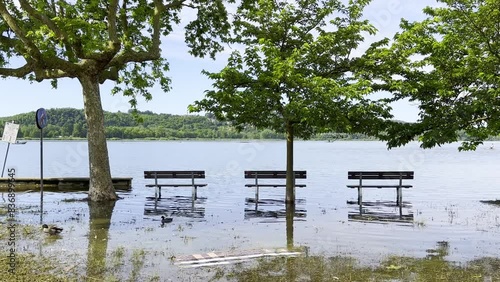 esondazione, allagamento lago varese a schiranna varese italia, 2 giugno 2024 photo