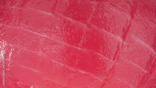 Wallpaper Mural A close-up reveals a luscious slice of tuna, its rich crimson hue captivating the eye. Delicate marbling and glistening moisture testify to its impeccable freshness, promising a succulent feast.
 Torontodigital.ca