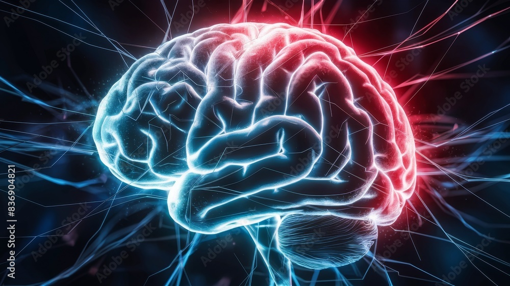 A digital representation of a human brain A digital representation of a human brain
