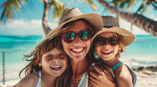 Wallpaper Mural Happy family on a tropical vacation Torontodigital.ca
