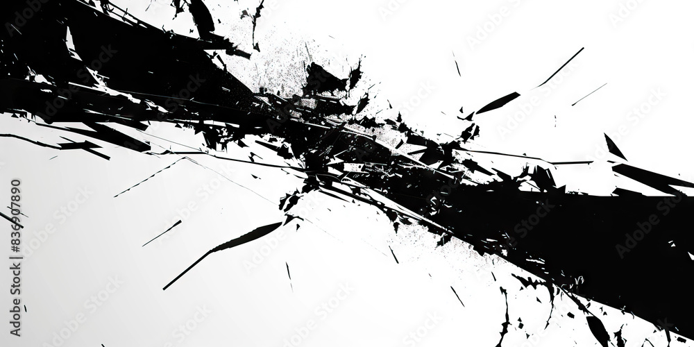 Obraz premium Fear (Black): A jagged, erratic line symbolizing anxiety or terror
