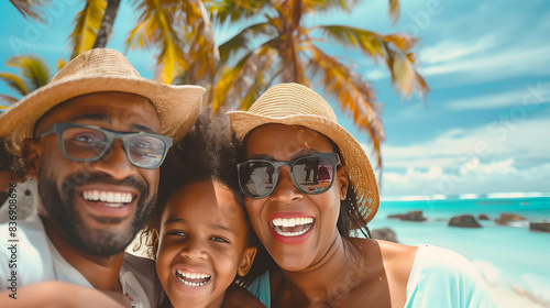 Wallpaper Mural Happy family on a tropical vacation Torontodigital.ca