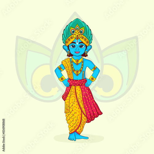 Vector Illustration of Shree Krishna for Janmashtami