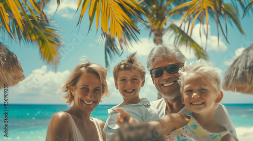 Wallpaper Mural Happy family on a tropical vacation Torontodigital.ca