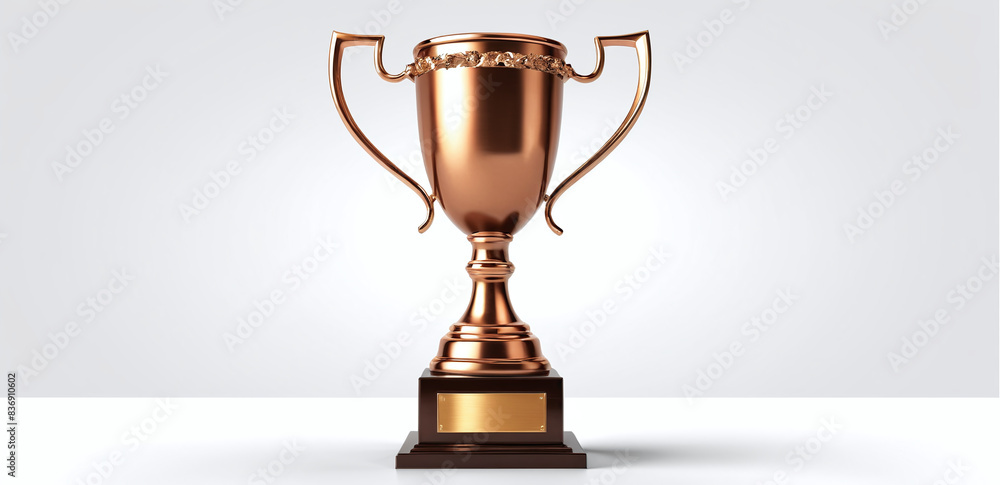 Bronze Trophy Cup on Clean Background Mockup - 3rd Place Bronze Trophy Cup on Clean Background Mockup - 3rd Place