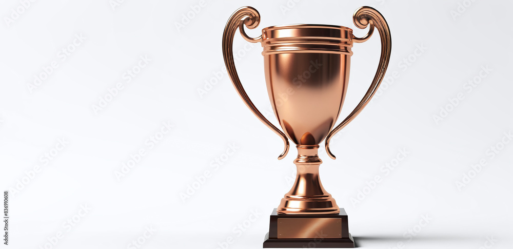 Bronze Trophy Cup on Clean Background Mockup - 3rd Place Bronze Trophy Cup on Clean Background Mockup - 3rd Place