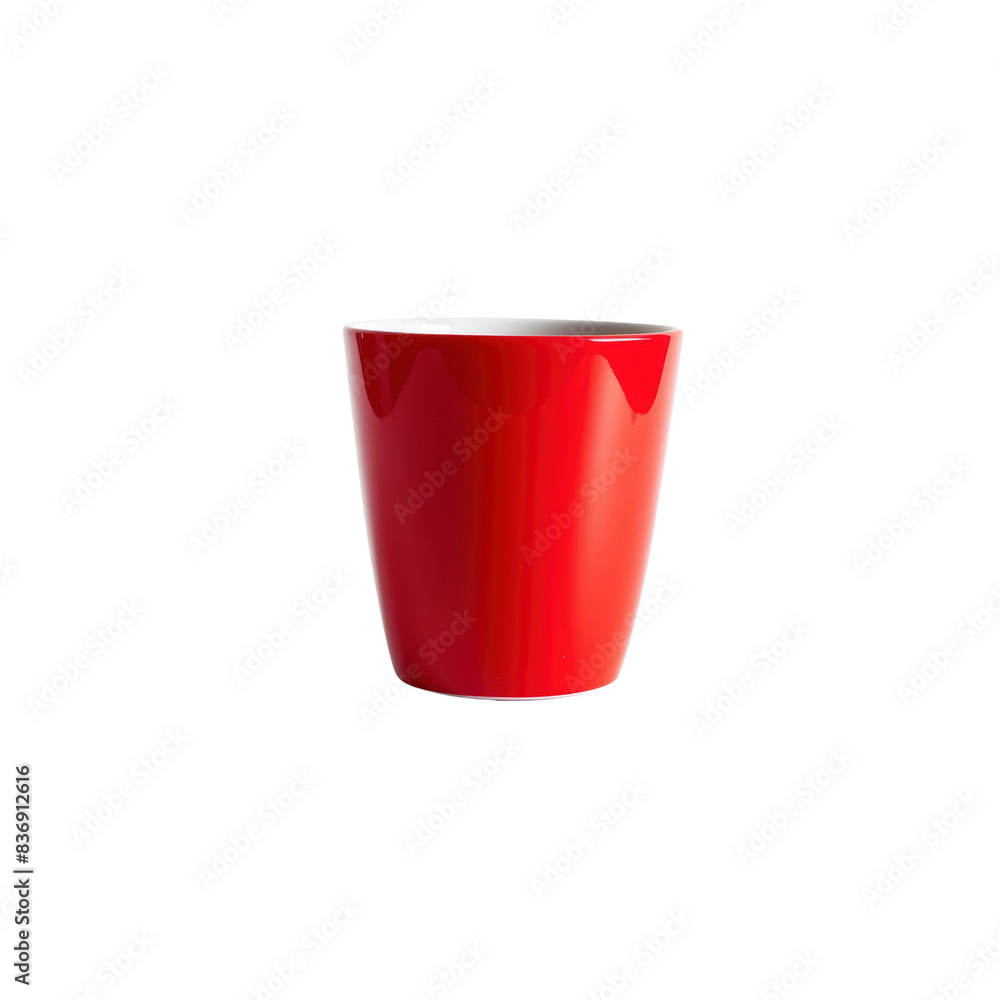 A Bold Red Cup, Striking Against A Minimalist White Setting A Bold Red Cup, Striking Against A Minimalist White Setting