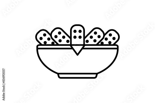 Chicken nuggets icon. icon related to fast food. suitable for web site, app, user interfaces, printable etc. line icon style. simple vector design editable