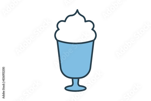 Milkshake icon. icon related to fast food. suitable for web site, app, user interfaces, printable etc. flat line icon style. simple vector design editable