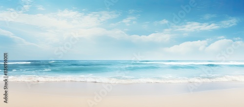 Blurry  yet stunning beach landscape with copy space image.