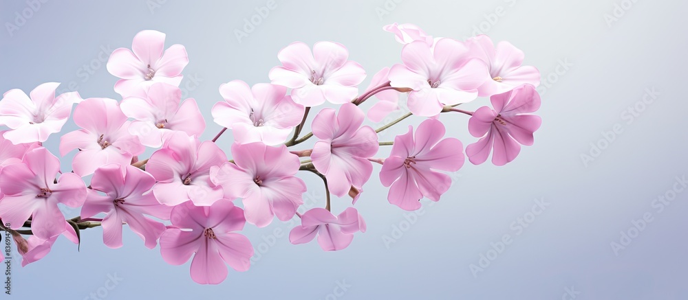 Twisted phlox flower in white and pink, blooming beautifully with a copy space image.