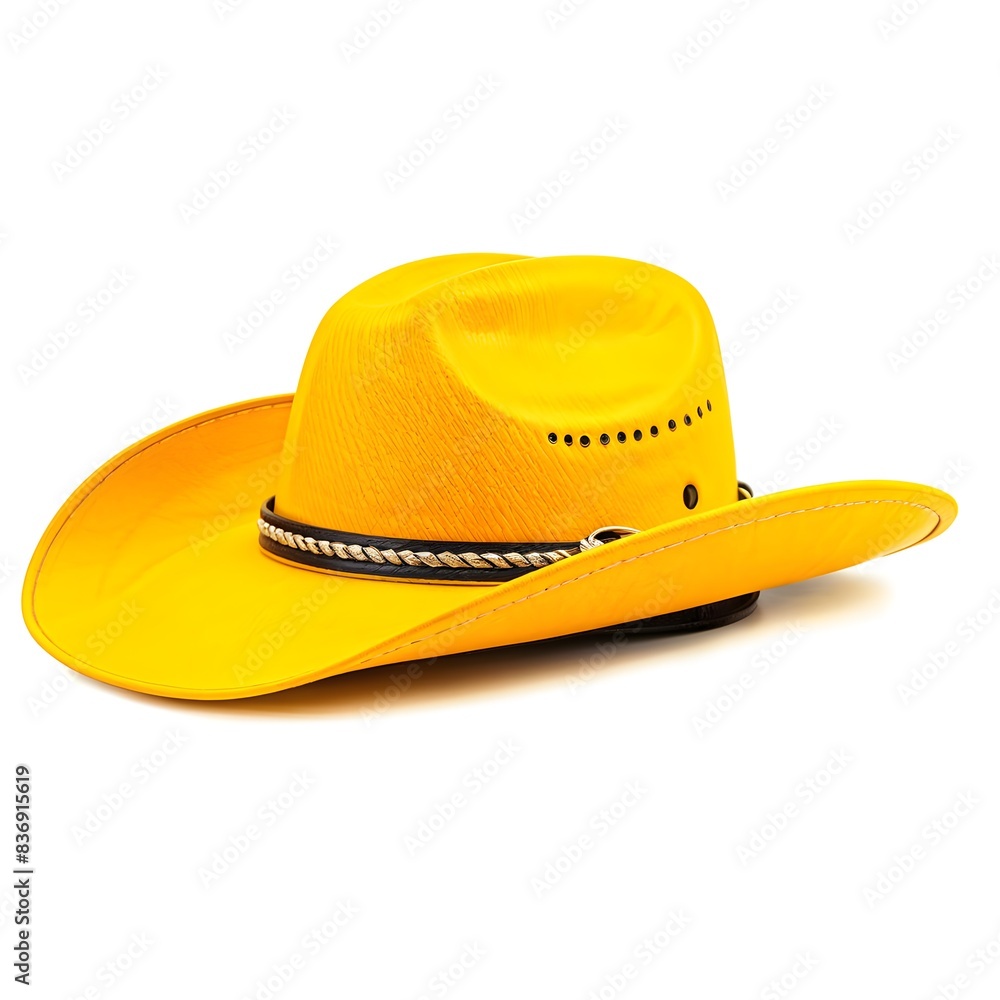 Cowboy Hat with Leather Band isolated on white background Cowboy Hat with Leather Band isolated on white background