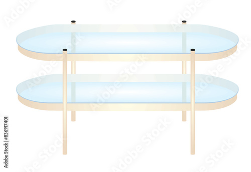 Glass home  table. vector illustration