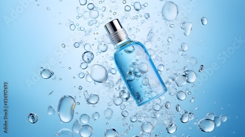 Minimalist Blue Bottle Serum for Skincare photo
