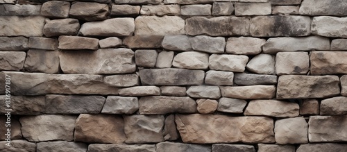 Stone wall serves as the backdrop for a copy space image.