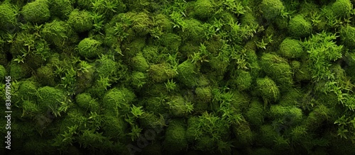 Moss-covered green backdrop with available copy space image for your customization.