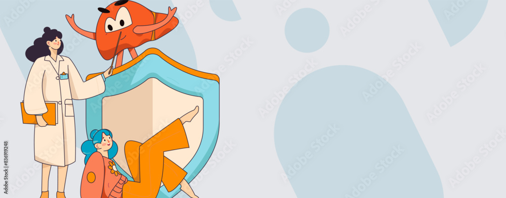 National Liver Protection Day Medical Characters Flat Vector Concept Operation Hand Drawn Illustration
National Liver Protection Day Medical Characters Flat Vector Concept Operation Hand Drawn Illustration