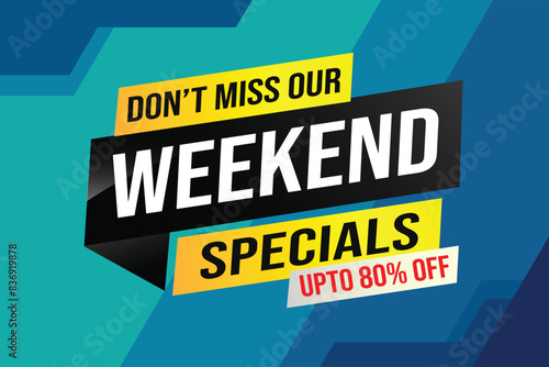 weekend specials word concept vector illustration and 3d style, landing page, template, ui, web, mobile app, poster, banner, flyer, background, gift card, coupon, label, wallpaper


