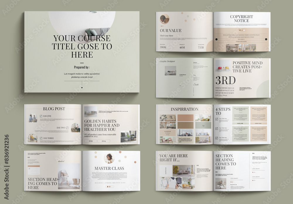 Course Slide Deck Stock Template | Adobe Stock