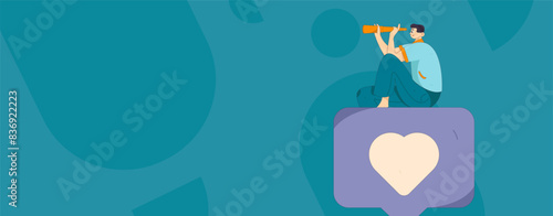 Notification announcement vector creative flat hand drawn illustration
