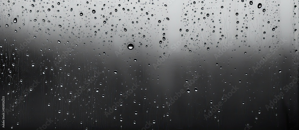 Black and white background of the condensate flowing water on the window glass. Collecting and streaming down. High air strong humidity, large drops drip. Black and white background of the condensate flowing water on the window glass. Collecting and streaming down. High air strong humidity, large drops drip.