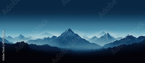 Mountain silhouette with copy space image.