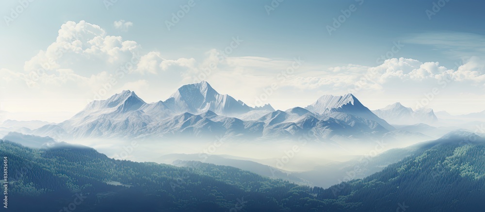 Mountain landscape with a serene background and ample copy space image. Mountain landscape with a serene background and ample copy space image.
