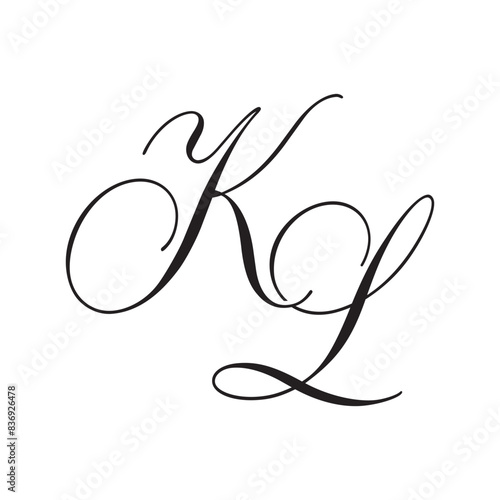 KL Calligraphy Monogram Initial Letters Logo
