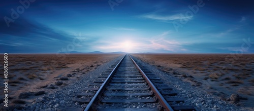 Deserted railway track with a potential for a copy space image. photo