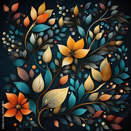 Wallpaper Mural flower, floral, pattern,  Torontodigital.ca