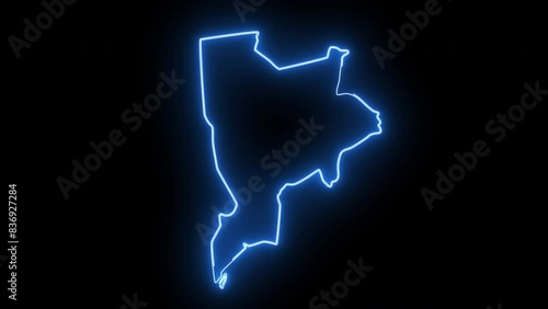 map of Woodbridge Township in New Jersey with a blue glowing neon effect photo