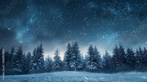 Wallpaper Mural Night sky filled with stars above a dense European forest in winter Torontodigital.ca