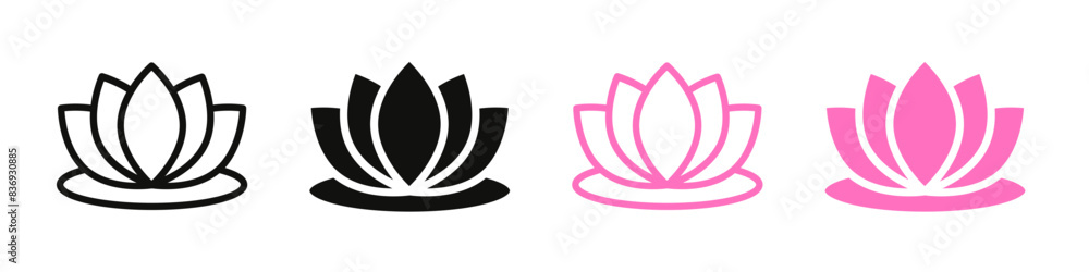Water lily icon showing the beauty of aquatic plants, suitable for botanical gardens, nature-themed designs, and environmental projects Water lily icon showing the beauty of aquatic plants, suitable for botanical gardens, nature-themed designs, and environmental projects