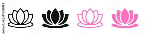 Water lily icon showing the beauty of aquatic plants, suitable for botanical gardens, nature-themed designs, and environmental projects