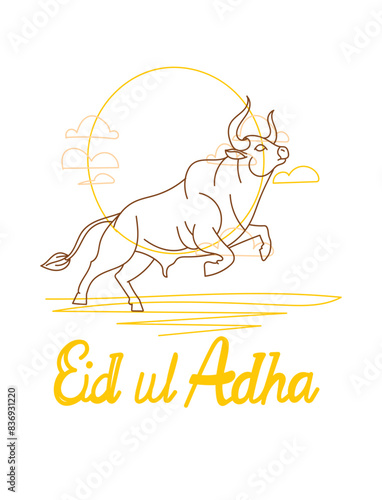 vector illustration. Muslim holiday Eid al-Adha. the sacrifice a ram or white and black sheep. graphic design decoration kurban bayrami. month lamb and a lamp.Translation from Arabic: Eid al-Adha