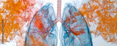 Human Lungs X-Ray Illustration photo