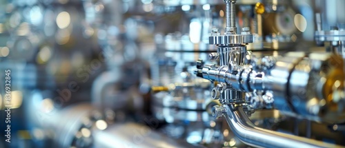 A close-up view of a natural gas processing plant section, showcasing the exquisite components and intricate details that make the production and export process in the factory industry truly outstand
