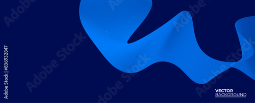 Smooth flow of wavy shape with gradient vector abstract background, dark blue design curve line energy motion, relaxing music sound or technology. banner, cover, poster, flyer, card.