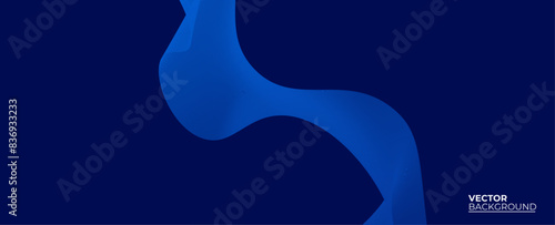 Smooth flow of wavy shape with gradient vector abstract background, dark blue design curve line energy motion, relaxing music sound or technology. banner, cover, poster, flyer, card.