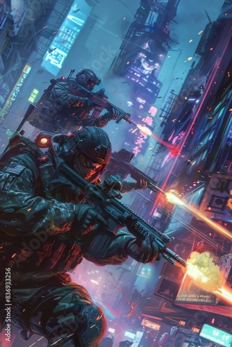 Action-packed gameplay from AAA shooter video game Innovative information datum design