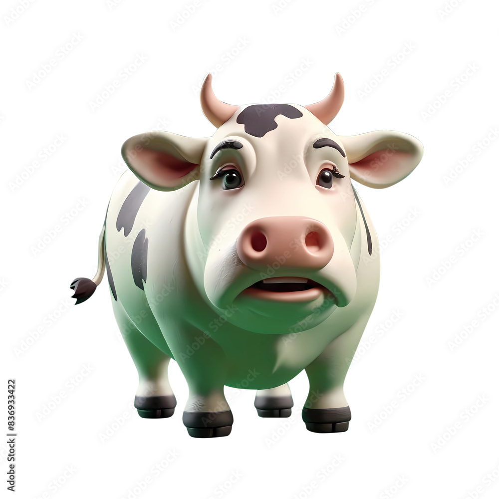 3D Render Animal Fat and Cute Cow Isolated on white background 3D Render Animal Fat and Cute Cow Isolated on white background