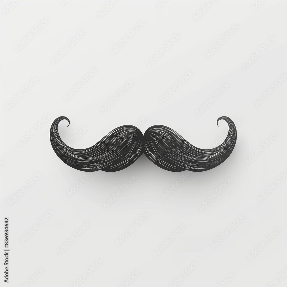 Black mustache on white background, fathers day mustache Black mustache on white background, fathers day mustache