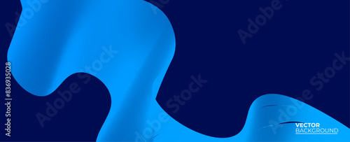 Smooth flow of wavy shape with gradient vector abstract background, dark blue design curve line energy motion, relaxing music sound or technology. banner, cover, poster, flyer, card.