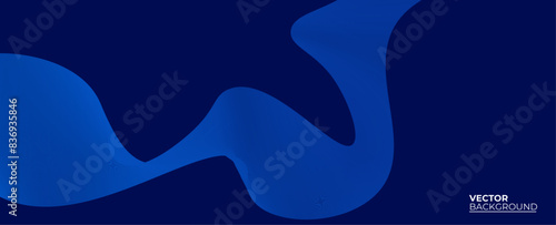 Smooth flow of wavy shape with gradient vector abstract background, dark blue design curve line energy motion, relaxing music sound or technology. banner, cover, poster, flyer, card.