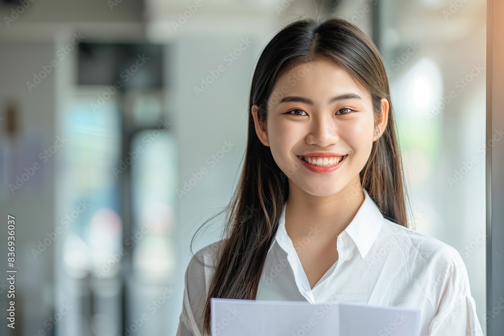 Young female leader practicing public speaking skills for career improvement. Young female leader practicing public speaking skills for career improvement.