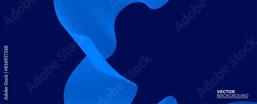 Smooth flow of wavy shape with gradient vector abstract background, dark blue design curve line energy motion, relaxing music sound or technology. banner, cover, poster, flyer, card.