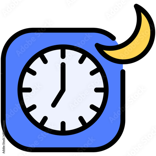 seven pm filled line icon