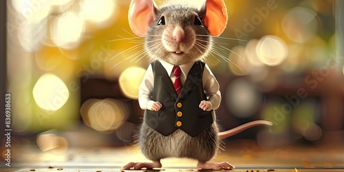a image of a mouse dressed in a suit and tie photo