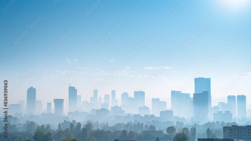 A city skyline with clear skies and no visible pollution, highlighting efforts to improve air quality and promote fresh, clean air in urban environments. A city skyline with clear skies and no visible pollution, highlighting efforts to improve air quality and promote fresh, clean air in urban environments.