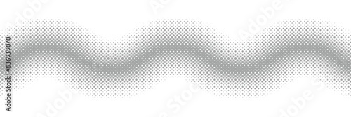 波　ハーフトーン　グレー　背景　横長
